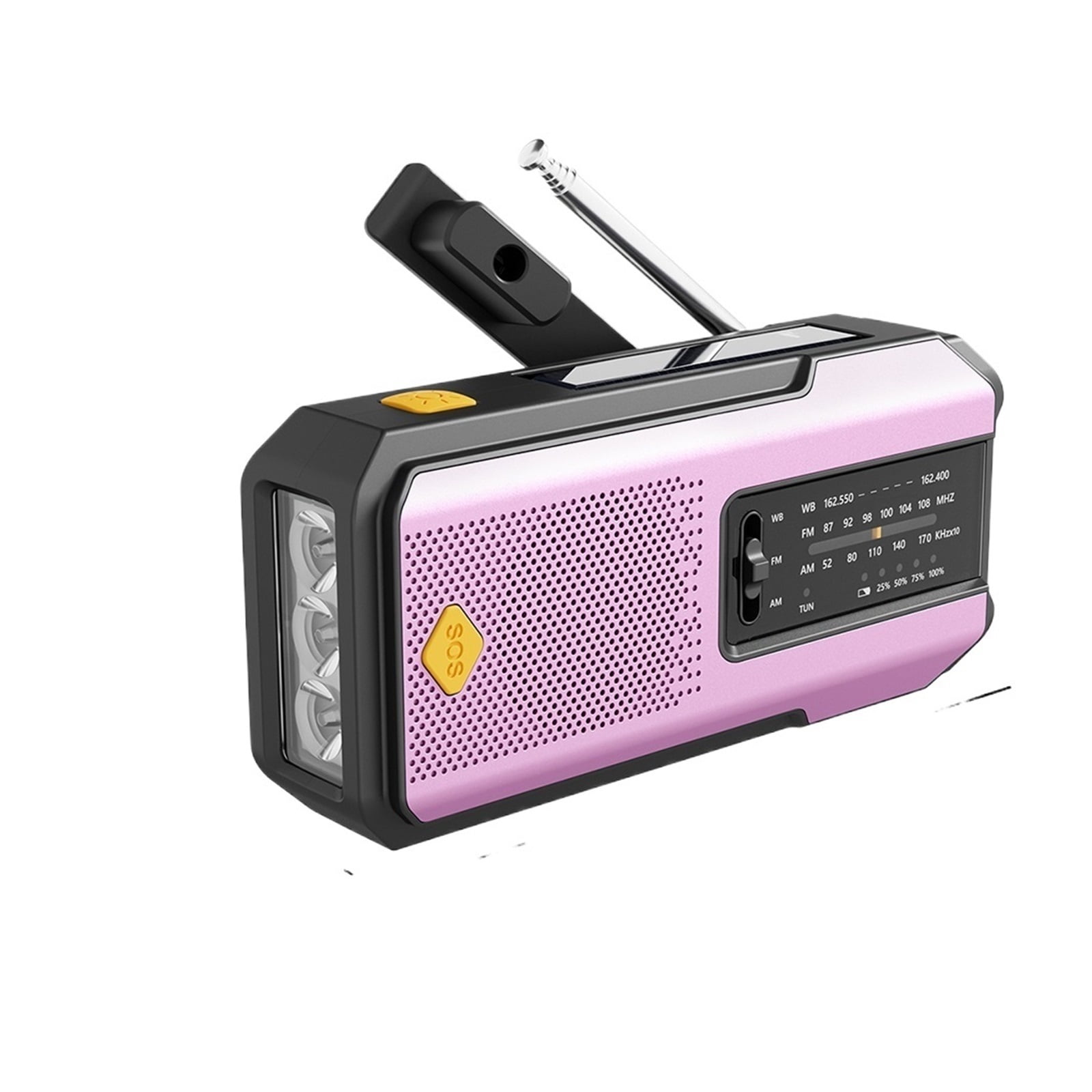 Weather Radio Emergency Multifunctional Radio FM AM WB Hand Crank Solar USB Charging 2000mAh Power Bank Outdoor Flashlight Torch