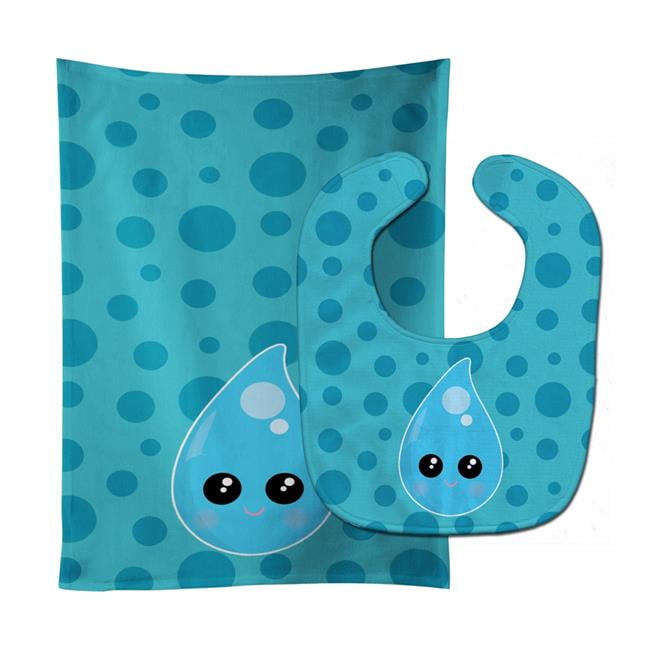 Weather Rain Drop Face Baby Bib & Burp Cloth