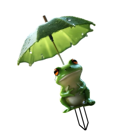 Weather Resistant 2D Flat Frogs Holding Umbrella Lawns Ornament Decorative Acrylic Garden Stake For Outdoor Use