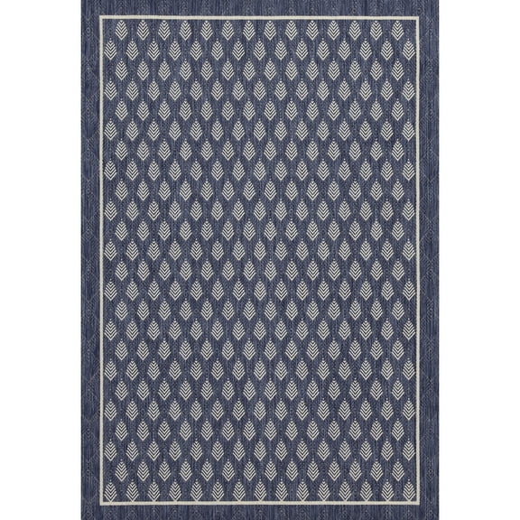 Weather-Resistant Blue Rug | For High Traffic Areas, Flatweave for Entryways