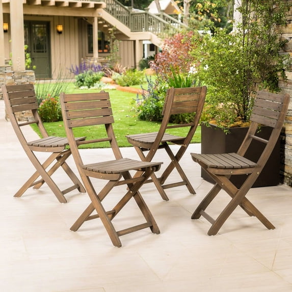 Weather-Resistant Foldable - Acacia Wood - Outdoor Use - Set of Two Chairs