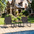 thumbnail image 1 of Outdoor Patio Bistro Set, 3-Piece Textilene Conversation Furniture with Chairs and Coffee Table, All-Weather Rust-Proof Balcony Set for Porch/Backyard/Deck, Black, 1 of 7