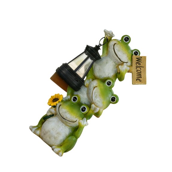Weather Resistant Frogs Solar Lamp Garden Ornament Waterproof Decorative Resins Figure For Outdoor Patios Lawns Ornament