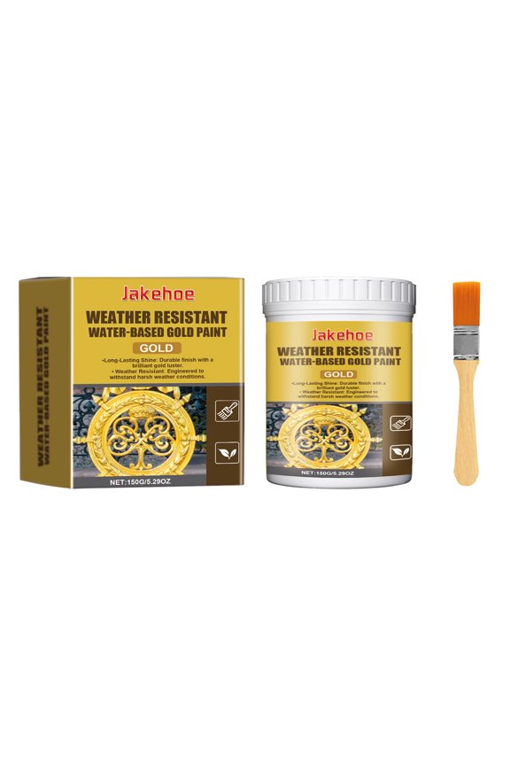 Weather-Resistant Gold Paint - Water-Based Decorative Paint for Outdoor Roman Columns
