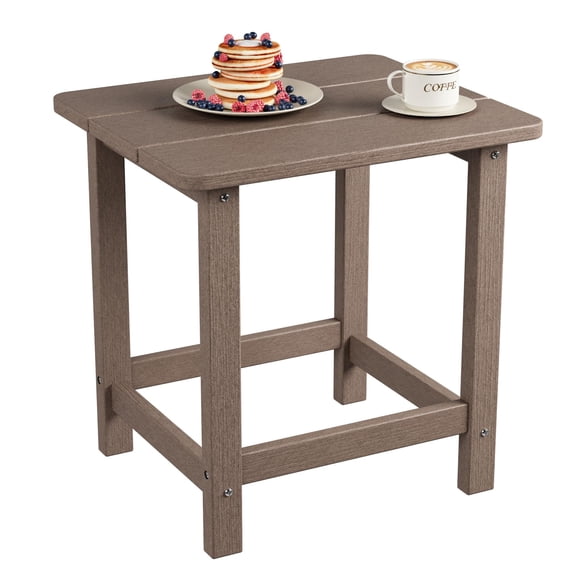 Weather Resistant HDPE Adirondack Square Outdoor Side Table – Durable, UV-Proof, Easy Assembly, Maintenance-Free – Small Patio End Table for Garden, Balcony, Porch, Beach, Pool
