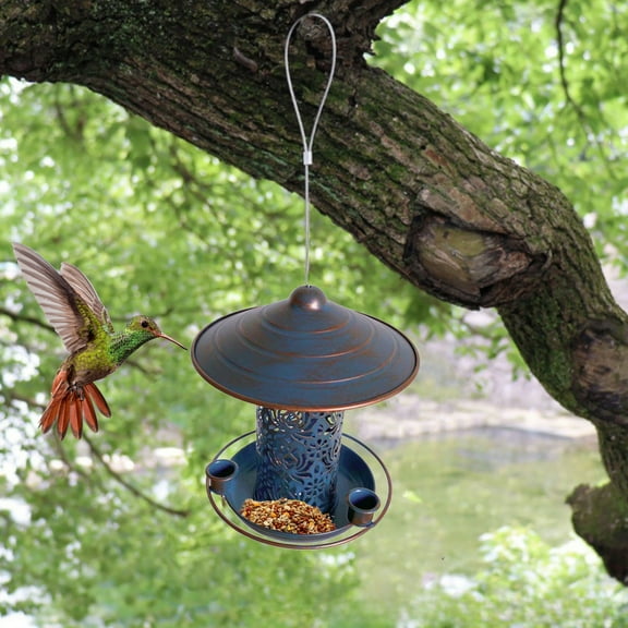 Weather-Resistant Hanging Bird Feeder for Outdoor Gardens - Easy Clean Squirrel-Proof Design with Quick Refill, Attracts Wild Birds Cardinals Finches for Backyard Bird Watching