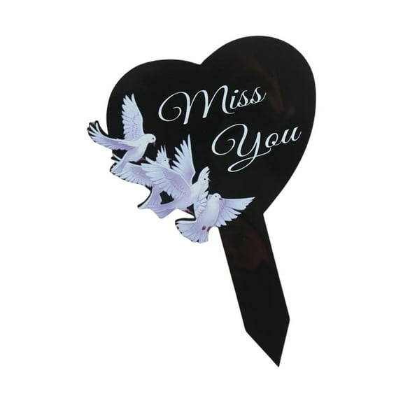 Weather Resistant Memorials Garden Keepsakes Plaque Fit for Loved One Acrylic Heart Shape Sympathy Gift Engraving Design