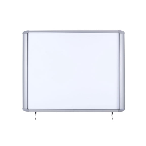 MasterVision Weather Resistant Outdoor Magnetic Steel Dry Erase Enclosed Board Cabinet 30 inch X 26.5 inch Aluminum Frame