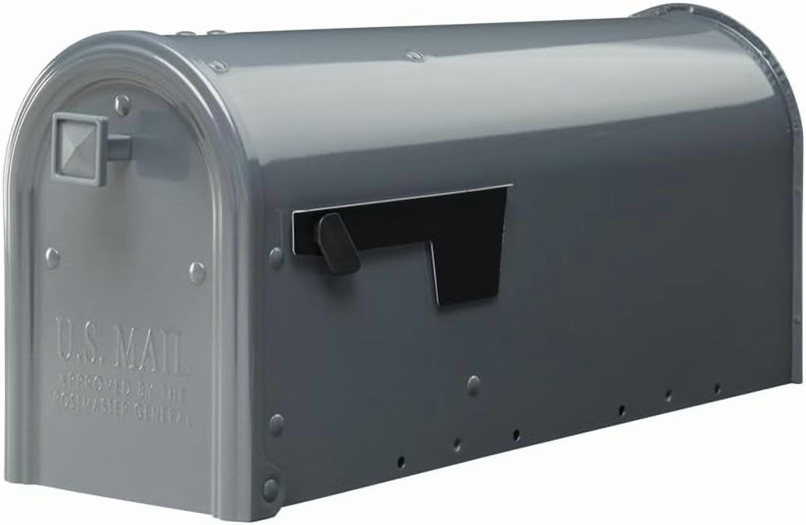 Weather-Resistant Steel Metal Post Mounted Mail Box for Outside, Gunmetal Grey, Medium Curbside Mailbox with Magnetic Latch, USPS Approved for Residential Delivery