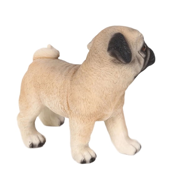 Synthetic Resins Car Accessories Realistic Pug Dog Miniature Statue Dashboard Decoration Home Office Desktop Ornament