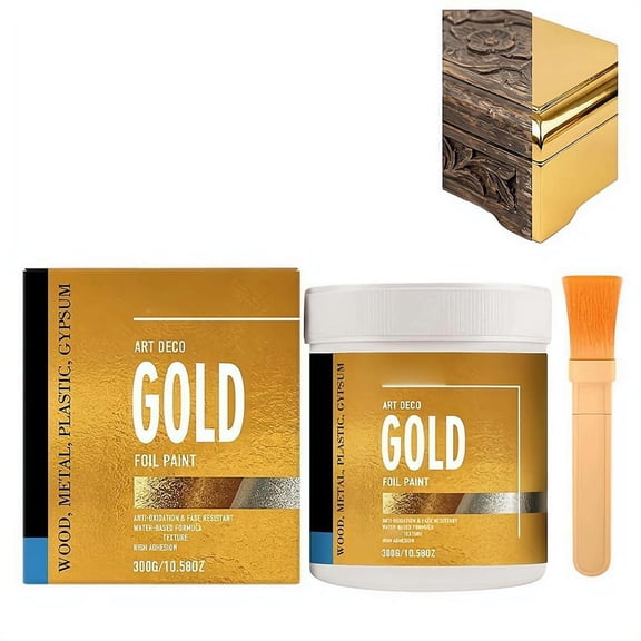 Weather Resistant Water Based Gold Paint,Weather Resistant Gold Paint for Metal,Quick-Drying High-Gloss Weatherproof Golden Paints for Outdoor & Indoor, Wood, Metal,Canvas,Statuary & DIY Decoration
