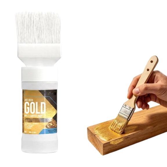 Weather-Resistant Water-Based Gold Paint, Weather Resistant Water Based Gold Paint for Metal Wood and Stone, Waterproof Golden Coating Non Fading for Furniture, Handcrafts, Home Decor-150g