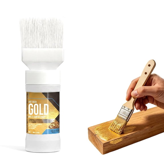 Weather Resistant Water Based Gold Paint for Metal Wood and Stone, All Weather Gold Paint for Furniture Handcrafts Home Decor180g