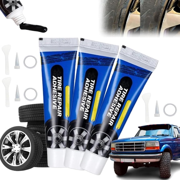 Weather-Resistant Waterproof Flexible Tire Repair Adhesive, Multifunctional Car Tire Repair Glue, Strong Tire Repair Sealant, Waterproof, High and Low Temperature Resistant, Wear Resistant (3pcs)