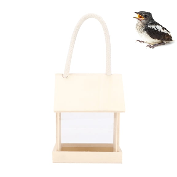 Weather,Resistant Wood Bird Feeder, Spacious Roosting Convenient Food Refills For Outdoors