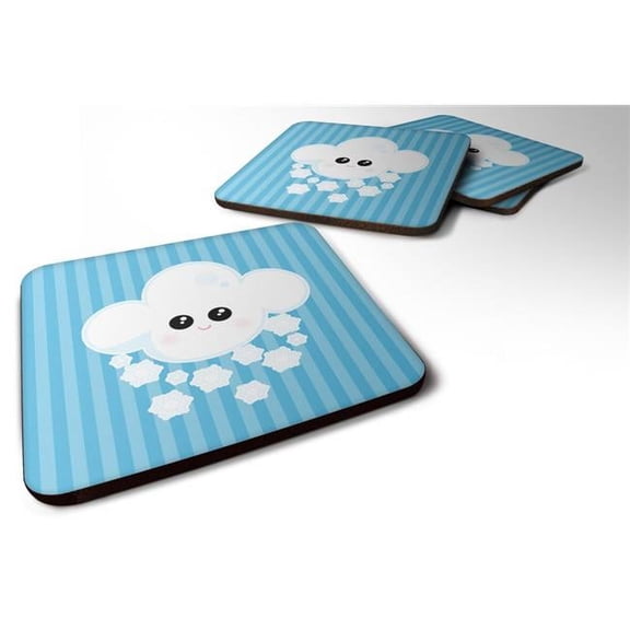 Weather Snowing Face Foam Coasters - Set of 4