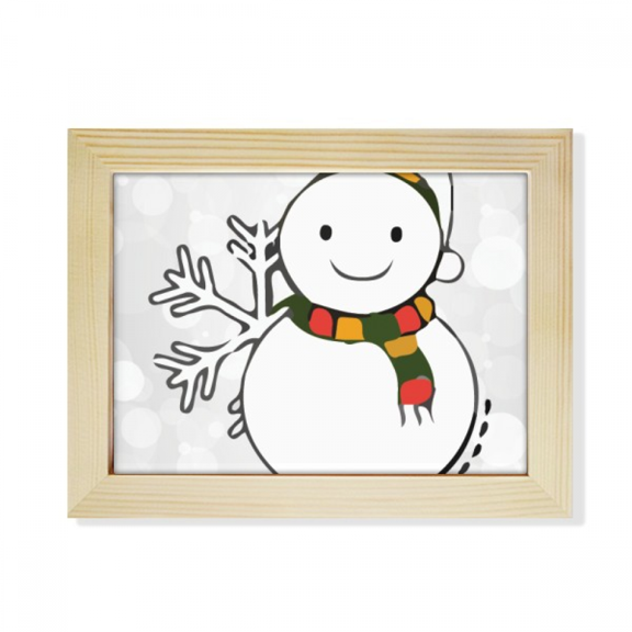 Weather Snowman Snowflake Illustration Desktop Photo Frame Picture Art Decoration Painting 6x8 inch