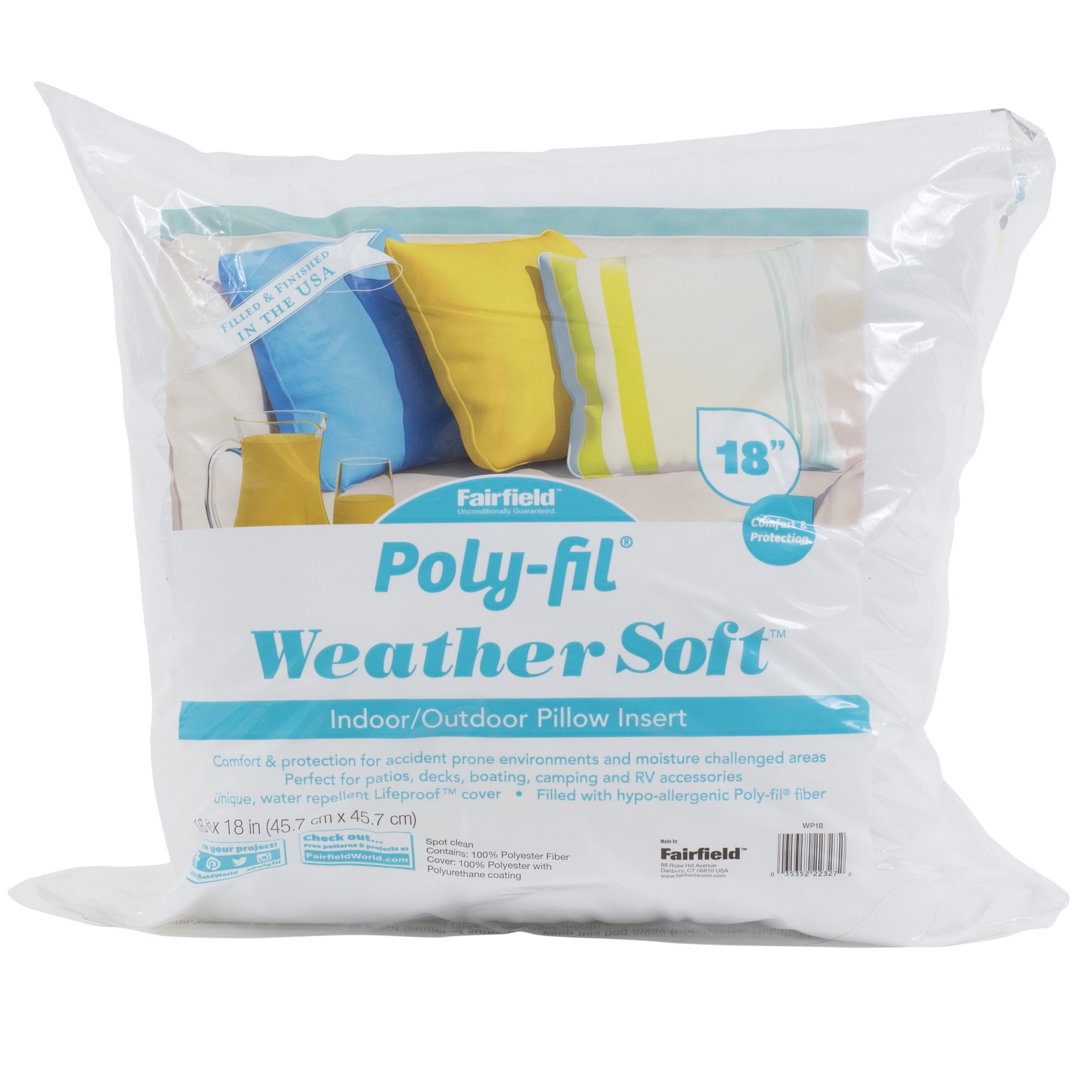 Weather Soft 18" x 18" Water Repellent Outdoor Pillow Insert