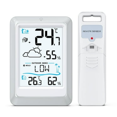 Weather Station, AMIR Indoor Thermometer Outdoor Thermometer with 330ft Remote Sensor Humidity Gauge for Home Greenhouse Office
