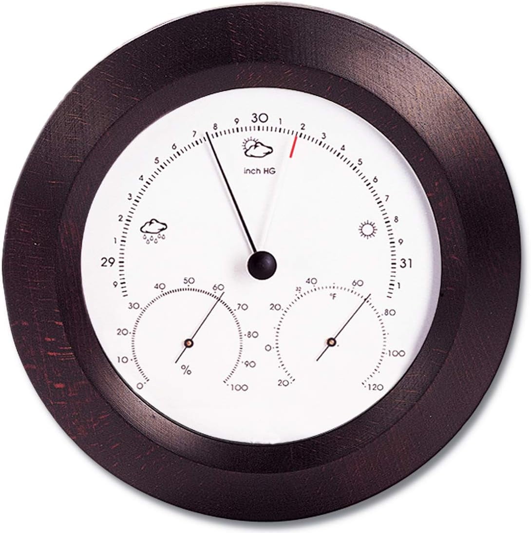 Weather Station Aneroid Barometer Analog Thermometer Spiral
