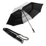 Weather Station Deluxe Two-Person Rain Umbrella Black Gray
