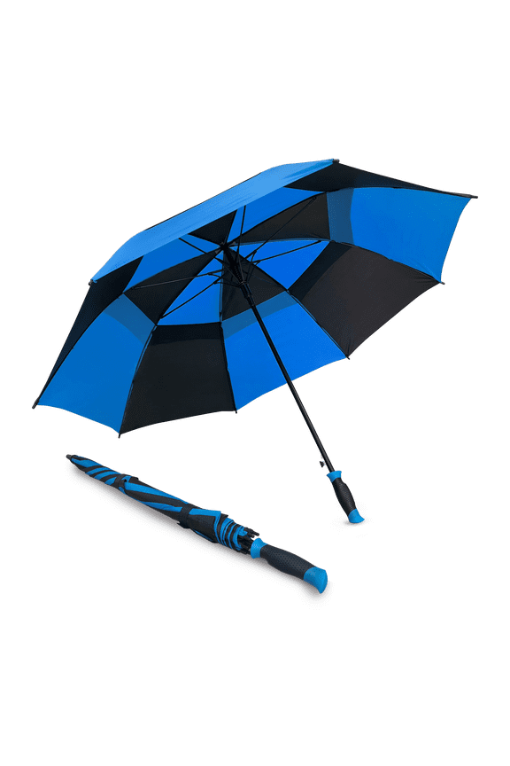 Deluxe Two-Person Rain Umbrella Blue Black