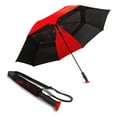 thumbnail image 1 of Weather Station Deluxe Two-Person Rain Umbrella Red Black, 1 of 4