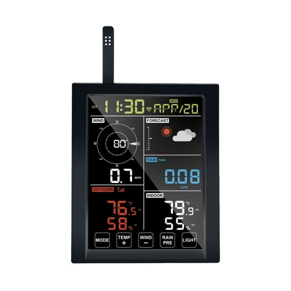 Weather Station Display Console Receiver WLAN Self-contained Barometric Temperature Humidity