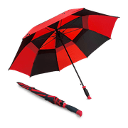 Weather Station Double Canopy Golf Rain Umbrella Black Red