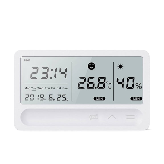 Weather Station Indoor Multi-function Humidity Meter Hygrometer Smart Monitor Home Office Clock ,Real-Time