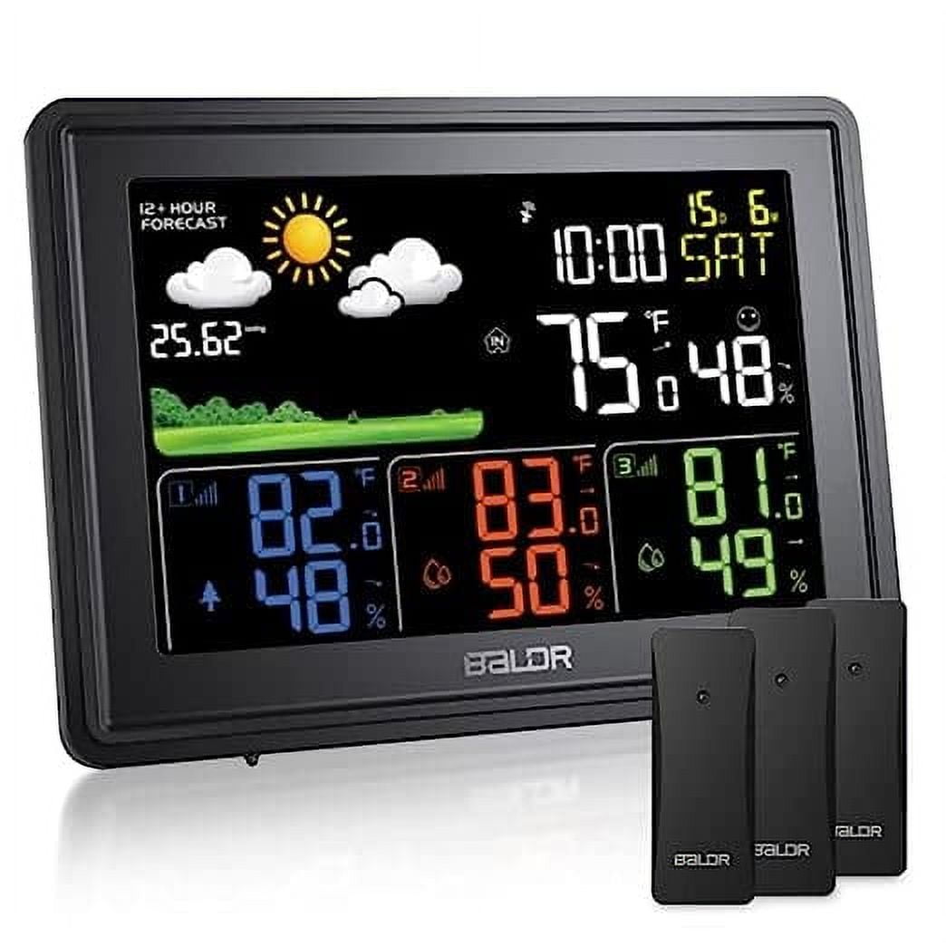 Weather Station Multiple Sensors, Large Color Indoor Outdoor