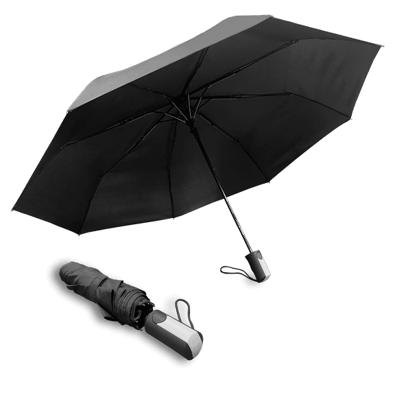 Weather Station Oversize Deluxe Automatic Rain Umbrella Black