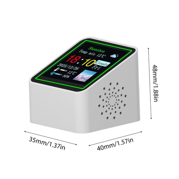 Weather Station Smart Weather Clock Digital Alarm Clock with WiFi Auto Time Sync Temperature Humidity Display for Bedroom Living Room Office
