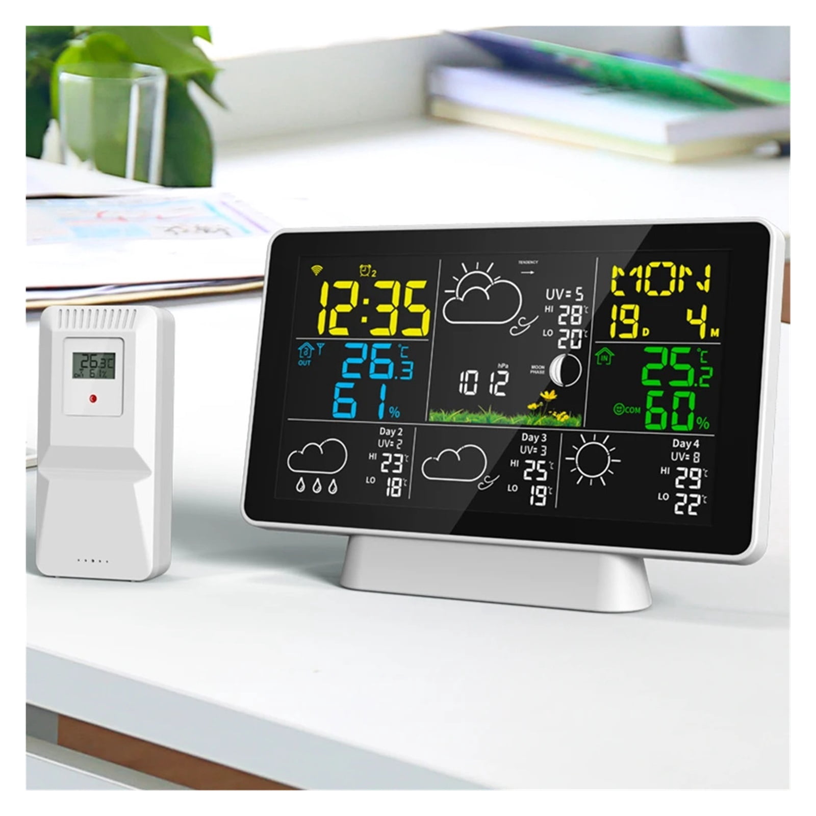 Weather Station Temperature Humidity Meter Atmospheric Pressure Time Auto Calibration - VA