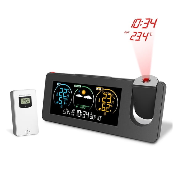 Weather Station Thermometer Electronic Projection Weather Forecast Temperature and Humidity ,Real-Time