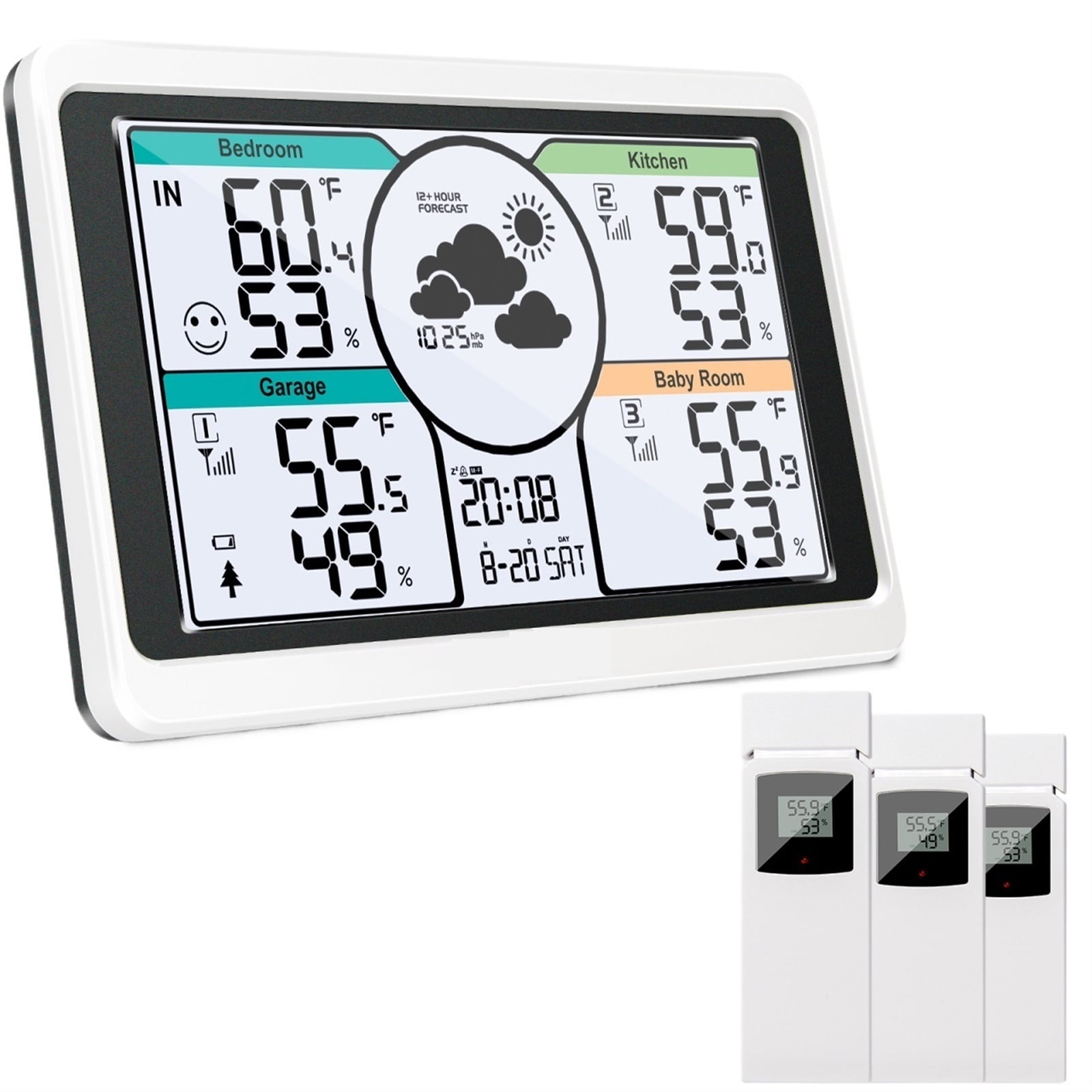 Weather Station Wireless Indoor Outdoor Thermometer, Color Display Weather With Barometer, Calendar, Adjustable Backlight ,Excellent Visual Experience