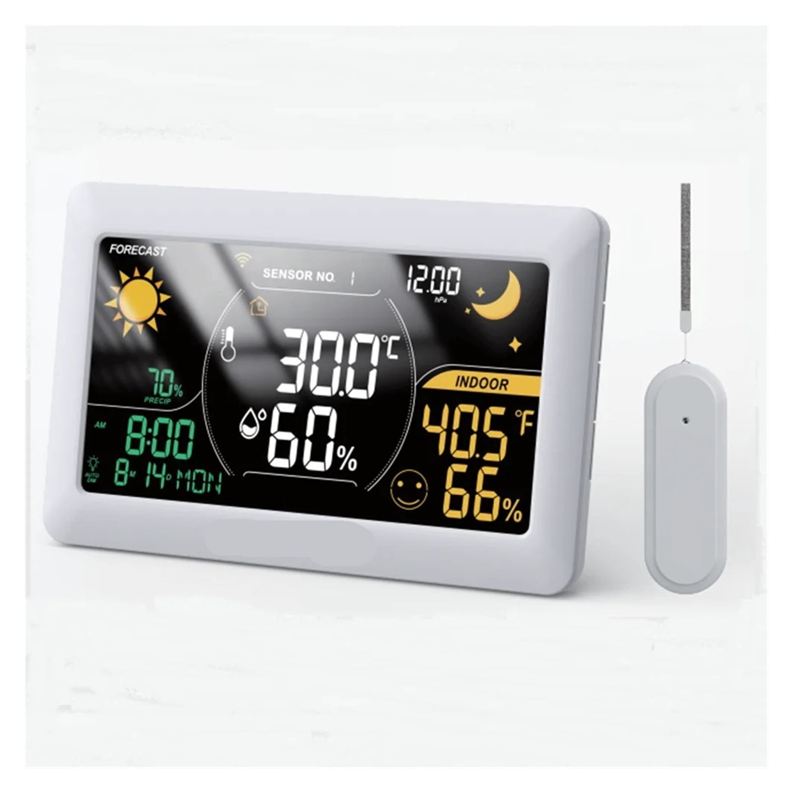 Weather Station Wireless Indoor Outdoor Thermometer Hygrometer Wall Alarm Clock