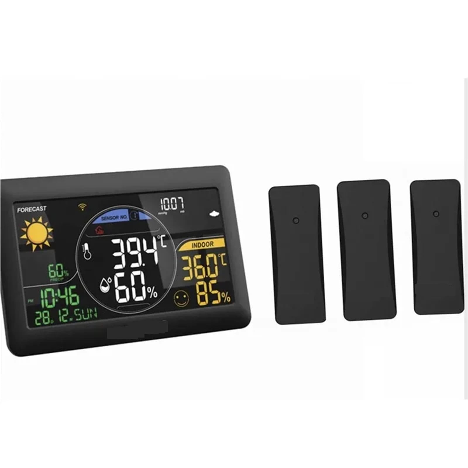 Weather Station Wireless Indoor Outdoor Thermometer Wall Alarm Clock Pressure App Online Real-time Forecast Monitor ,Excellent Visual Experience