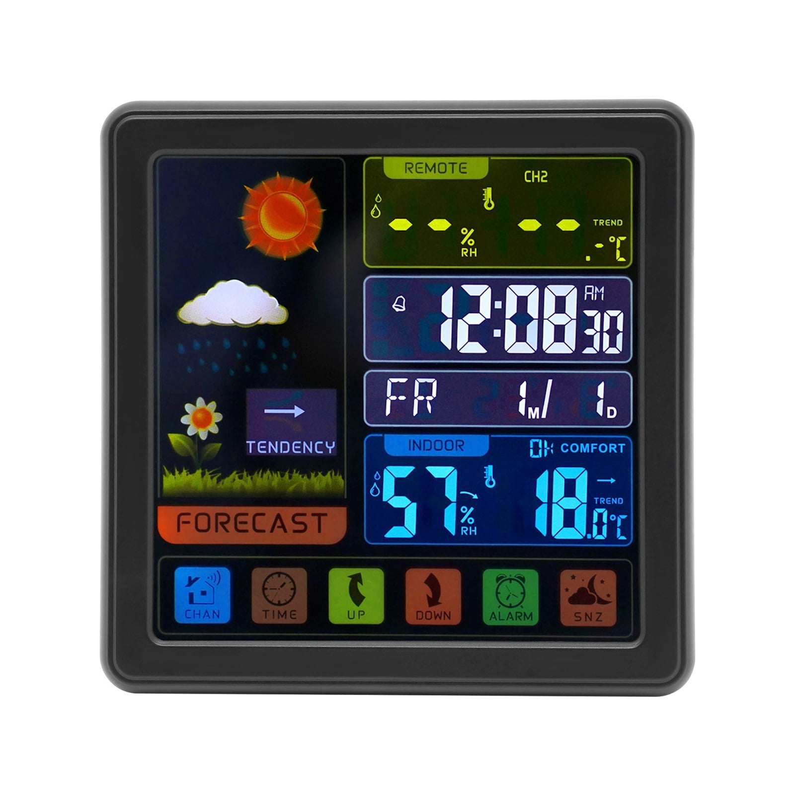 Weather Station with Wireless Outdoor Indoor Sensor, Color Display, Weather Forecast, Temperature