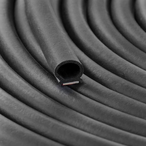 Weather Striping Door Seal D Shape Rubber Edge Trim Self-adhesive Protect Trim Black 18FT