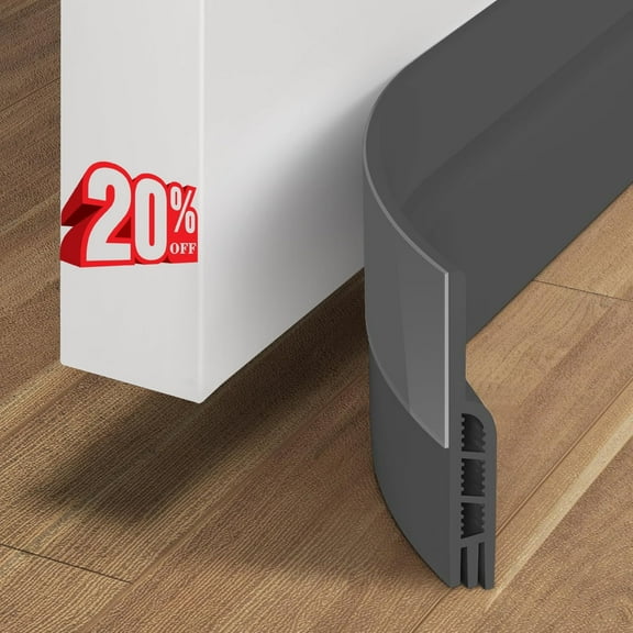 Moqsnm Weather Stripping 39 inch Door Draft Stopper Under Door Draft Blocker Doors Sweep Noise Stopper Strong Adhesive Draft Guard, Gray