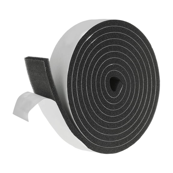 Weather Stripping Door Seal, 1" x 3/16" Adhesive Foam Tape Seal Soundproof Insulation Strips for Door Frame Window Gaps (6.5 Feet)