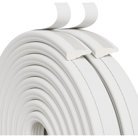 Weather Stripping Door Seal, 118 inch Wedge Window Seal Strip,Winter Insulation Weatherproof Foam Tape,Soundproofing Door Frame,Door Gap Filler Light Blocker,Noise Reduction for Exterior Door- White