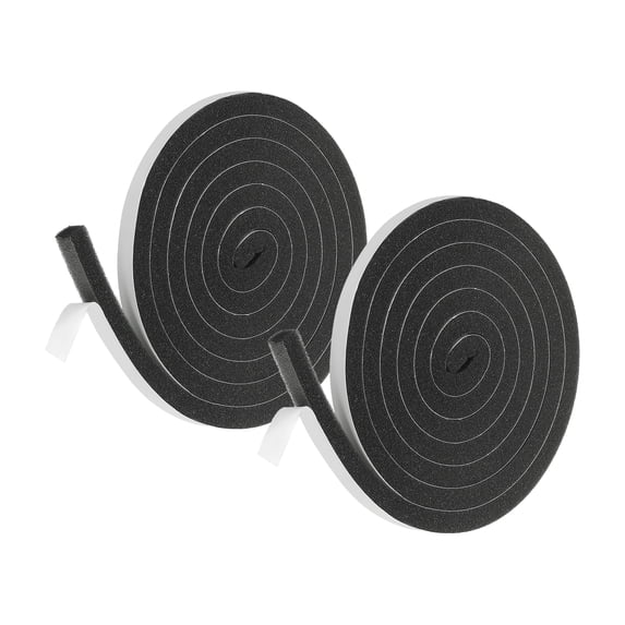 Weather Stripping Door Seal, 2 Rolls 3/8" x 3/8" Adhesive Foam Tape Seal Soundproof Insulation Strips for Door Frame Window Gaps (13 Feet Total, 6.5 Feet/Roll)