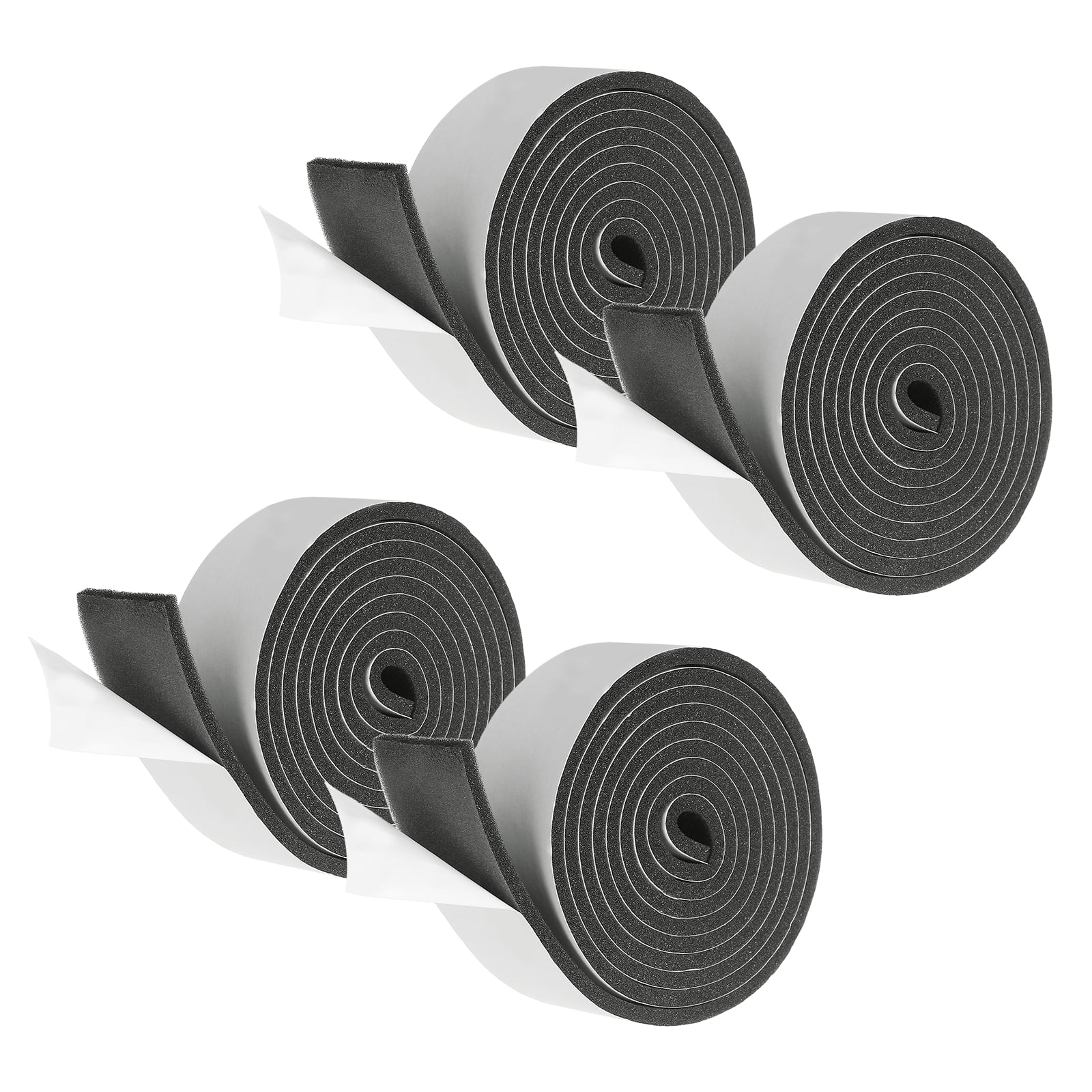 Weather Stripping Door Seal, 4 Rolls 1-9/16" x 3/16" Adhesive Foam Tape Seal Soundproof Insulation Strips for Door Frame Window Gaps (26 Feet Total, 6.5 Feet/Roll)