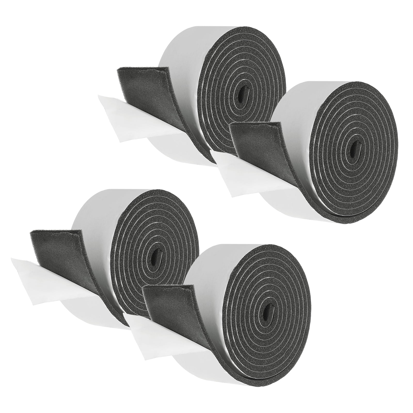 Weather Stripping Door Seal, 4 Rolls 2" x 3/16" Adhesive Foam Tape Seal Soundproof Insulation Strips for Door Frame Window Gaps (26 Feet Total, 6.5 Feet/Roll)