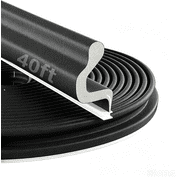 Koudecy Weather Stripping Door Seal, 40 ft Door Weatherproofing Strip with Kerf Design, V-Shaped Foam Soundproofing Strip for Exterior Windows and Doors, Suitable for Large Gaps, Easy to Install