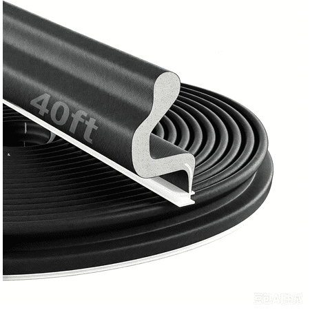 Koudecy Weather Stripping Door Seal, 40 ft Door Weatherproofing Strip with Kerf Design, V-Shaped Foam Soundproofing Strip for Exterior Windows and Doors, Suitable for Large Gaps, Easy to Install