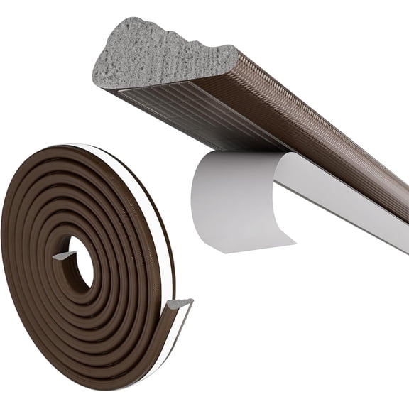 Weather Stripping Door Seal Strip for Door Frame,Window Insulation for Winter,Doors Soundproofing Gap Filler,Window Sealer Exterior Doors Weather Stripping, Windows Draft Stopper(Brown,118'')