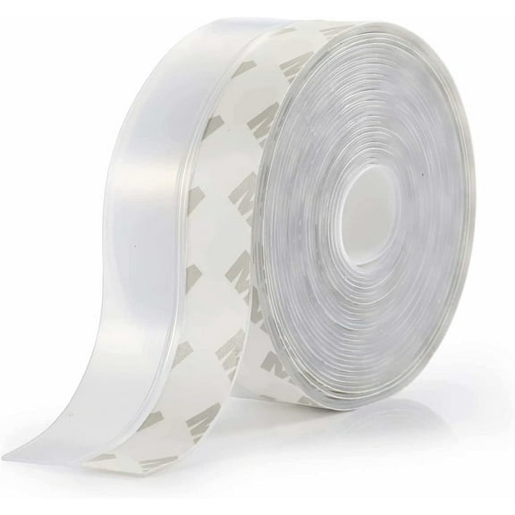 Weather Stripping Door Seal Strip,Door Strip Bottom for Doors Silicone Sealing Sticker Adhesive for Doors and Windows Gaps of Anti-Collision Silicone 5M/16FT (35MM, Transparent)